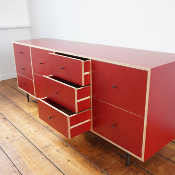 Red Finnply Cabinet